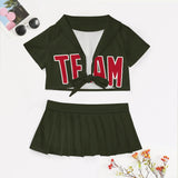 Custom Olive Red Cheerleading Uniform Set