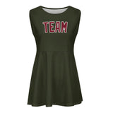 Custom Olive Crimson Red Cheerleader Dress