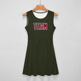 Custom Olive Crimson Red Cheerleader Dress