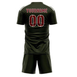 Custom Olive Crimson Red Soccer Jersey