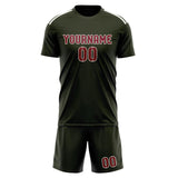 Custom Olive Crimson Red Soccer Jersey