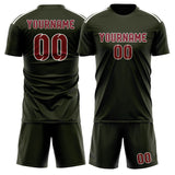 Custom Olive Crimson Red Soccer Jersey