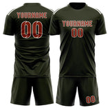 Custom Olive Coral Red Soccer Jersey