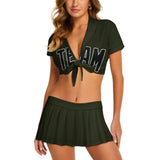 Custom Olive Black Cheerleading Uniform Set