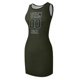 Custom Olive Black Sleeveless Vest Dress