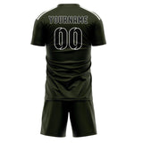 Custom Olive Black Soccer Jersey