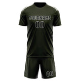 Custom Olive Black Soccer Jersey