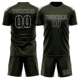 Custom Olive Black Soccer Jersey
