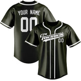 Custom Olive & White Colors Design Sports Baseball Jersey