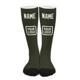 Custom Olive White Knee-High Sock