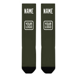 Custom Olive White Knee-High Sock