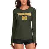 Custom Olive Yellow Women's Long-Sleeve Shirt