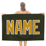 Custom Olive Yellow Beach Towel
