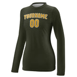 Custom Olive Yellow Women's Long-Sleeve Shirt