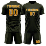 Custom Olive Yellow Soccer Jersey