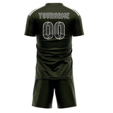 Custom Olive Dark Grey Soccer Jersey