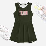 Custom Olive Light Pink Cheerleader Dress