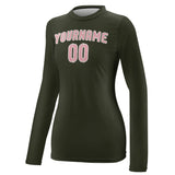 Custom Olive Light Pink Women's Long-Sleeve Shirt