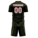 Custom Olive Light Pink Soccer Jersey