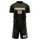 Custom Olive Light Pink Soccer Jersey