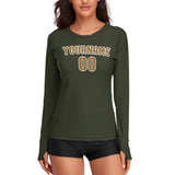 Custom Olive Khaki Women's Long-Sleeve Shirt