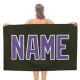 Custom Olive Light Purple Beach Towel