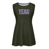 Custom Olive Light Purple Cheerleader Dress