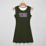 Custom Olive Light Purple Cheerleader Dress