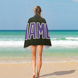 Custom Olive Light Purple Beach Towel
