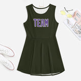 Custom Olive Light Purple Cheerleader Dress