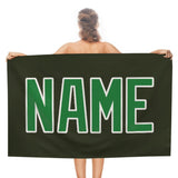 Custom Olive Emerald Green Beach Towel