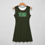 Custom Olive Emerald Green Cheerleader Dress