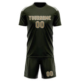 Custom Olive Light Khaki Soccer Jersey