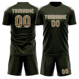 Custom Olive Light Khaki Soccer Jersey