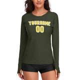 Custom Olive Light Yellow Women's Long-Sleeve Shirt