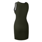 Custom Olive Light Yellow Sleeveless Vest Dress