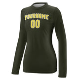Custom Olive Light Yellow Women's Long-Sleeve Shirt