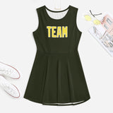 Custom Olive Light Yellow Cheerleader Dress
