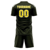 Custom Olive Light Yellow Soccer Jersey