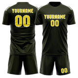 Custom Olive Light Yellow Soccer Jersey