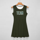 Custom Olive Blue Green Cheerleader Dress