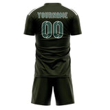 Custom Olive Blue Green Soccer Jersey