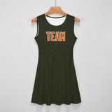 Custom Olive Orange Cheerleader Dress