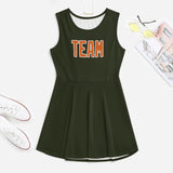 Custom Olive Orange Cheerleader Dress