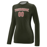 Custom Olive Copper Rose Women's Long-Sleeve Shirt
