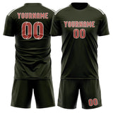 Custom Olive Copper Rose Soccer Jersey