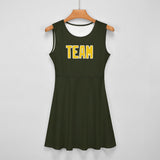Custom Olive Gold Cheerleader Dress