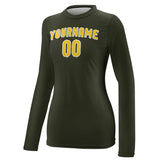 Custom Olive Gold Women's Long-Sleeve Shirt