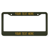 Custom Olive Yellow License Plate Frame