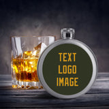 Custom Olive Yellow Hip Flask